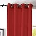 DWCN Red Curtains Faux Linen Country Modern Style Draperies 8 Grommets Window Curtain Panel 52x63 inch (set of 2 panels)Curtains for Kitchen/Dinning Room/Living Room