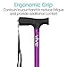 Vive Folding Cane - Foldable Walking Cane for Men, Women - Fold-up, Collapsible, Lightweight, Adjustable, Portable Hand Walking Stick - Balancing Mobility Aid - Sleek, Comfortable T Handles (Purple)