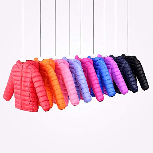 XILALU Baby Girl Boy Kids Light Down Jacket,Windproof Zipper Cable Hooded Coat Winter Warm Toddler Snowsuit(18M-8T)