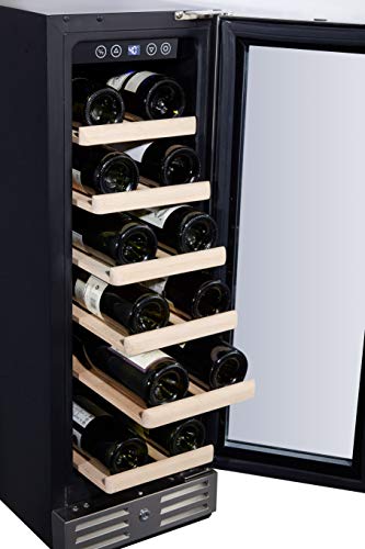 Kalamera-12-Wine-Cooler-18-Bottle-Built-in-or-Freestanding-with-Stainless-Steel-Double-Layer-Tempered-Glass-Door-and-Temperature-Memory-Function