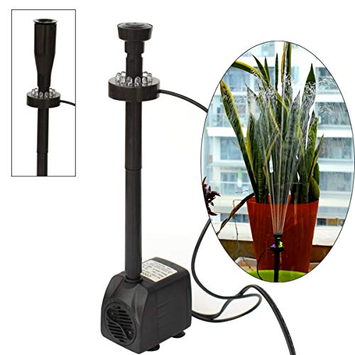 COODIA 15w 110v 750L Per Hour (200 GPH) Submersible Pump Aquarium Pond Fountain Fish Tank Water Hydroponic with 12 Color LED Light