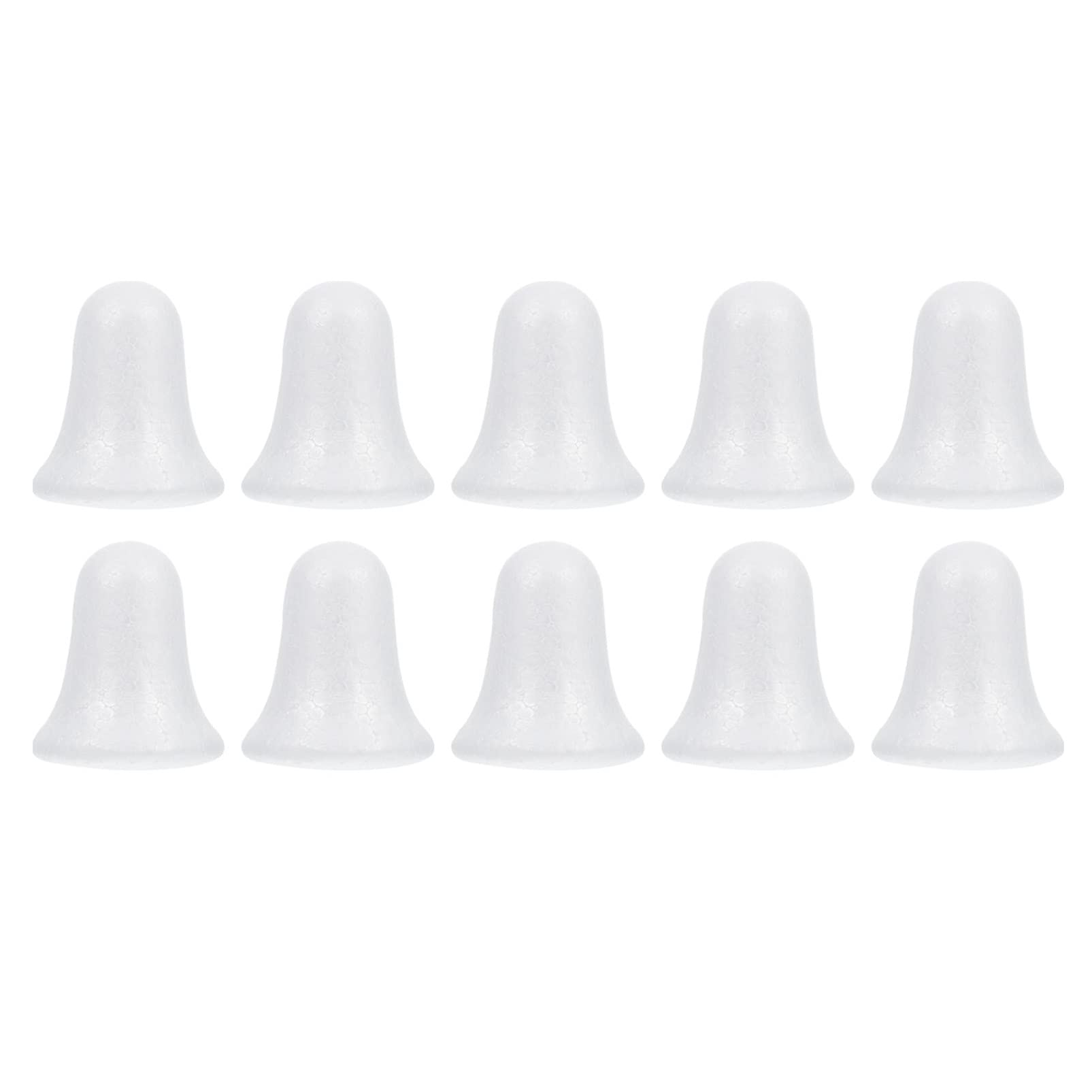 10pcs Modelling Bell Foam Christmas DIY White Foam Shape Crafts Xmas Tree Hanging Ornaments for Holiday Home Decorations
