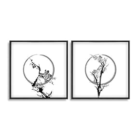 2 Piece Framed Canvas Wall Art for Living Room, Bedroom Ink Theme Canvas Prints for Home Decoration Ready to Hang - 16"x16"x2 Panels