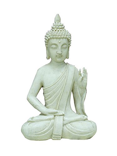 Evre Sitting Buddha for In/Outdoors with Sandstone Effect - Height 32cm