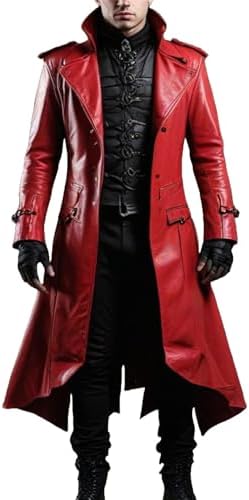 Amazon.com: DreamTraderzz Maroon Long Gaming Coat : Clothing