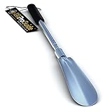 Shoe Horn Pro Precision - Premium Extra Long Handled Telescopic, Twist & Lock To 31”, Extendable & Collapsible, Stainless Steel (Black)