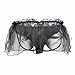 Crossdress Panties Feeshow Men's Jockstrap Lace Briefs Sissy Pouch Underwear Ruffle Skirted Black X-Large