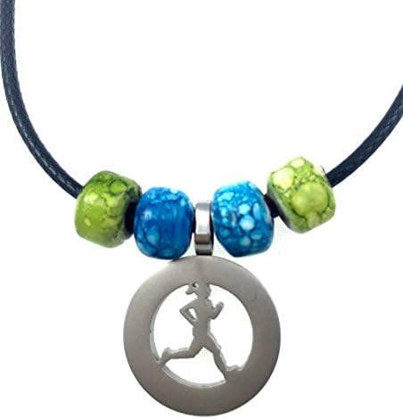 Runner Girl Charm Necklace with Artisan Beads - Jewelry by Run Inspired Designs - Style: Blue Ridge Spring