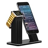 Apple Watch Stand .ZIKU Aluminum Apple Watch iPhone X/8/8Plus/7/7Plus/6s/6s Plus Dock, [2 in 1 Charging Dock]Apple Watch Charging Stand, Charger Station for Apple Watch Series 3/2/1--BLACK