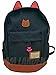 AM Landen CAT Ears Backpack School Bag Travel Backpack Handbag(Black-Large)