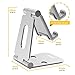 Skomet Foldable Aluminum Phone and Stand, Holder, Dock Compatible with iPhone, iPad, Samsung, Nintendo Switch, Tablet and All Smartphone Devices - with Dual Adjustable Panels - Silver