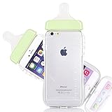 Generic Baby Bottle Cute 3D TPU Soft Pregnant Woman Milk Bottle Clear Case Lanyard Case Cover for iPhone 6 plus (Green)