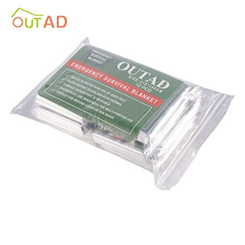 OUTAD 10Pack Outdoor Waterproof Windproof Reusable Emergency Survival Thermal Blanket First Aid Sun Shade Ground Cover - Thumbnail 7