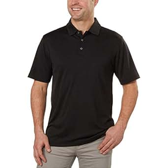Amazon.com: Bolle Mens Golf 3 Button Moisture Wicking Performance Polo Golf Shirt (Black, Small 