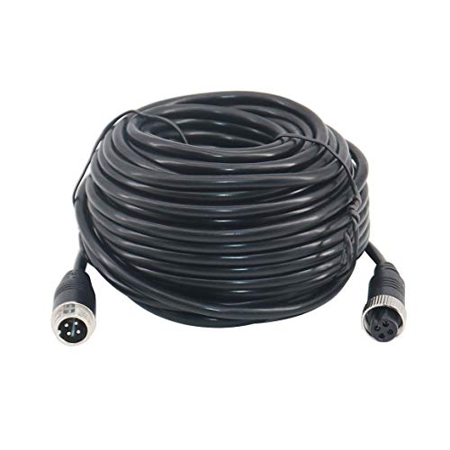 4Pin Video Extension Cable 20Ft,Tan QY Line for Car Bus Truck Reversing Rear View Camera Motorhome Vehicle Backup Monitor CCTV System Waterproof (20Ft)