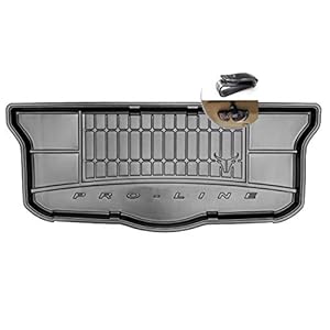 Frogum Kofferbakmat van 3D-rubber, flexibel, 1 stuk, van rubber, zwart, compatibel met Citroen C1 II Peugeot 108 Toyota…