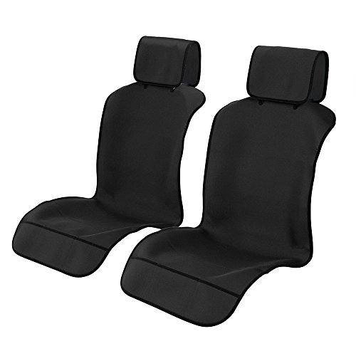 TanYoo Waterproof Car Seat Cover, Non-Slip SBR Vehicle Seat Protector, Best Protection for Sweat, Stains & Smell, Fit for Most Sedan Cars, SUVs, Black (50" Long x 24.8" Wide) (2 PCS, Black B)