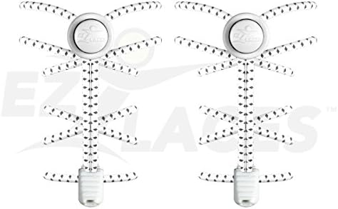 EZLACES 3-Pack, Reflective, No-tie, High Performance Shoe Laces (Brilliant White)