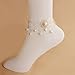 Lace Anklets Sexy Beads Foot Sandal Beach Wedding Jewelry Lace Ankle Bracelet for Women Girls White