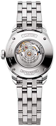 Baume-Mercier-Damen-Analog-Automatik-Uhr-mit-Edelstahl-Armband-M0A10150