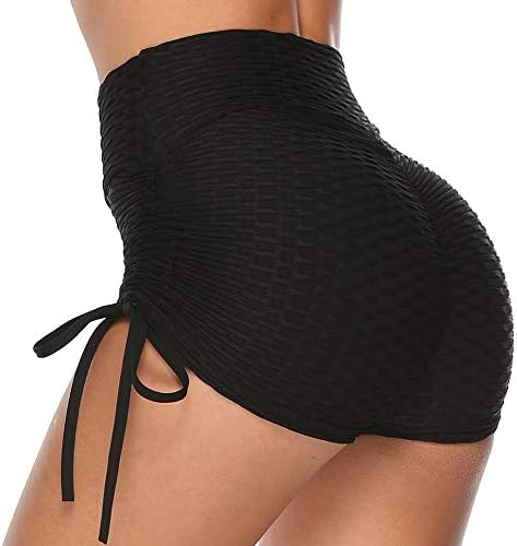 kangOnline Women Butt Lift Yoga Shorts High Waist Ruched Workout Gym Slim Short Pants 7 Colors Optional
