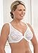 Glamorise Women's Front Close Stretch Lace Wonderwire Bra, White, 40B