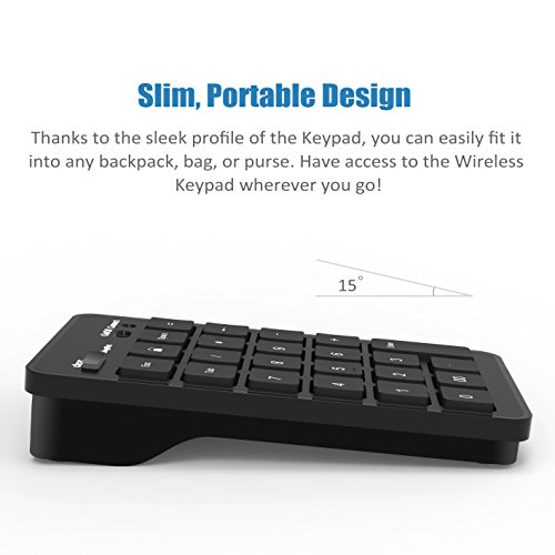 image for Cateck Bluetooth 23-Key Wireless Numeric Keypad External Number Pad Nu