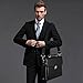 S-ZONE Mens Leather Flapover Briefcase Messenger Bag fit 14 inch Laptop Bag