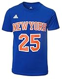 NBA New York Knicks Derrick Rose Boys 8-20 Road Blue Game Time Name & Number T-Shirt