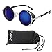 FUNOC Vintage Retro Unisex Cyber Goggles 50s Cool Round Glasses Sunglasses