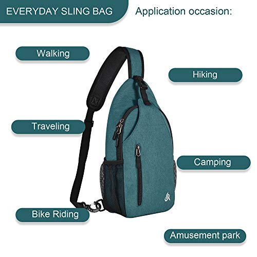 15.7 Inch Sling Backpack Sling Bag Small Backpack for Women Men Kids Travel Hiking Bag (Mint Turquoise)