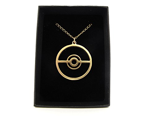 Pokeball Pokemon Necklace Gold Plated on a Gold-filled Chain