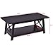 Giantex X-Design Wooden Cocktail Side Coffee Table Shelf Rectangle w/Storage Shelf Black