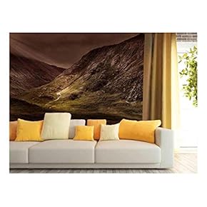 Mountain Landscape at Sunset - Removable Wall Mural | Self-Adhesive Large Wallpaper - 66x96 inches