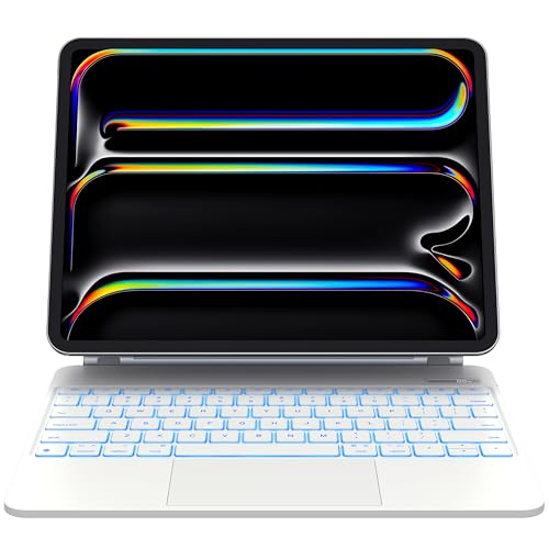 CHESONA Ultra Light IPad Air 13 Inch Case Keyboard(M3 2025 / M2 2024)- Magnetic Detachable 7 Colors Backlit Multi-Touch Trackpad Keyboard For IPad Pro 12.9, Smart Sleep/Wake Stain Proof Cover- Black - View #7