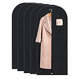 Titan Mall Garment Bag for Long Dress or Coat Breathable Gown Bag for Travel (42 x 60-5pc, Black)