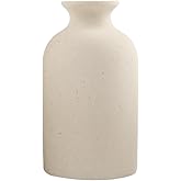 Beige Ceramic Vase, Dry Flower Vases Minimalism Style for Modern Table Shelf Home Decor, Fit for Fireplace Bedroom Kitchen Living Room Centerpieces Office Desk Best Decoration(Beige)