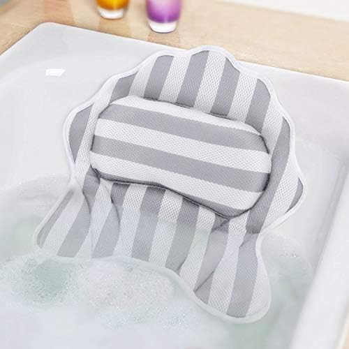 Bath Pillow, SMZCTYI Ultra Supportive & Anti-Slipping Bathtub Pillow with 6 Reinforced Suction Cups, Easy to Dry Bath Pillows for Different Tubs
