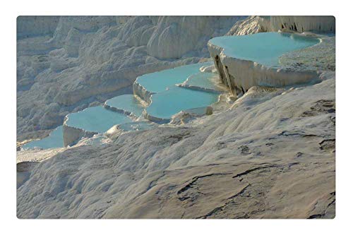 Indoor Floor Rug/Mat (23.6 x 15.7 Inch) - Pamukkale Lime Sinter Terrace Calcium UNESCO 1