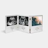 VonHaus Baby Scan Photo Frame Triple 5x3.5cm Aluminium Silver view 8