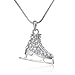PammyJ Clear Crystal Ice Skate Charm Necklace, 17.5