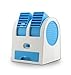 Alytimes Desktop Dual Bladeless Portable Adjustable Angles Scented Air Conditioning Air Cooler USB Electric Mini Fan (Blue)