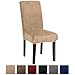 Great Bay Home Velvet Plush Dining Chair Slipcovers. Washable Chair Covers. Summerhill Collection (Set of 4, Taupe)
