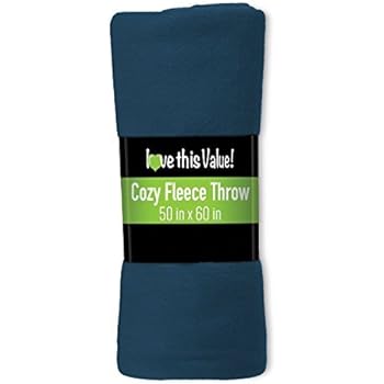 Imperial 50 x 60 Inch Ultra Soft Fleece Throw Blanket - Navy Blue