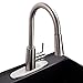 Laundry Sink Utility Tub With High Arc Metal Pull Down Faucet By JS Jackson Supplies, Stainless Faucet, Black Tub