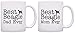 Dog Lover Gift Best Beagle Mom Dad Ever Puppy Supplies Bundle 2 Pack Gift Coffee Mugs Tea Cups White