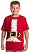 Ann Arbor T-shirt Co. Santa Claus Costume | Jumbo Print Novelty Christmas Holiday Humor Youth T-Shirt-Youth,S Red