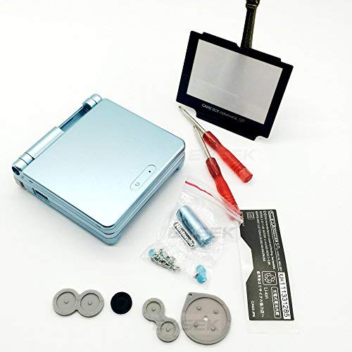 EXSEK Replacement Housing Shell Pack Compatible with Gameboy Advance SP, GBA SP Full Housing Shell (Light Blue)