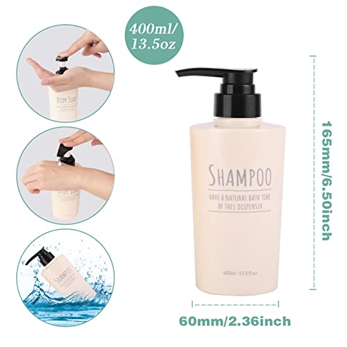 Refillable Shampoo and Conditioner Dispenser (Set of 3 13.5oz) Modern