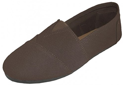Mens canvas deck slip on shoes sneakers 360m brown 11